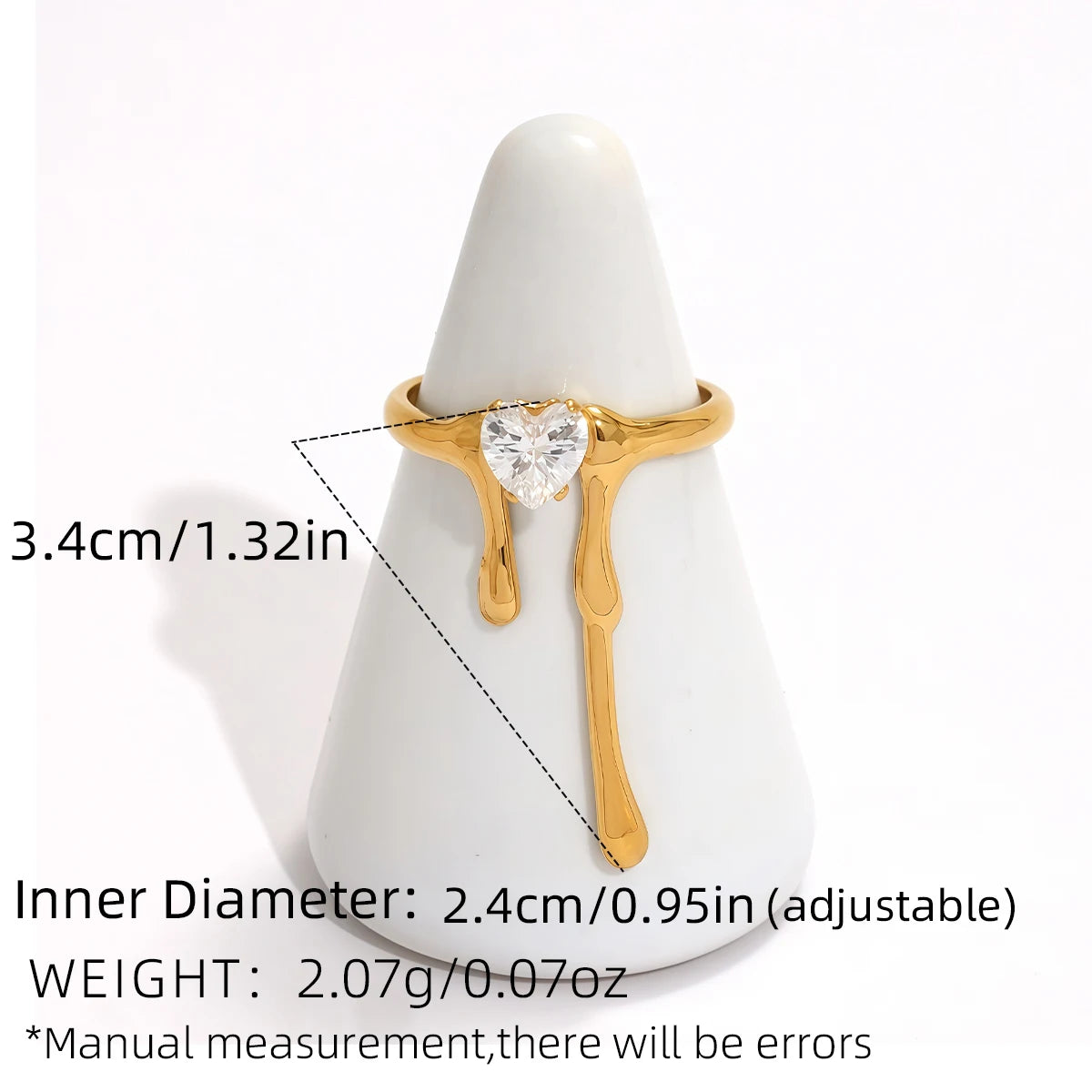 Statement Stainless Steel Delicate Shiny Cubic Zirconia Ring For Women High Quality 18K Gold PVD Plated Finger Jewelry Gift