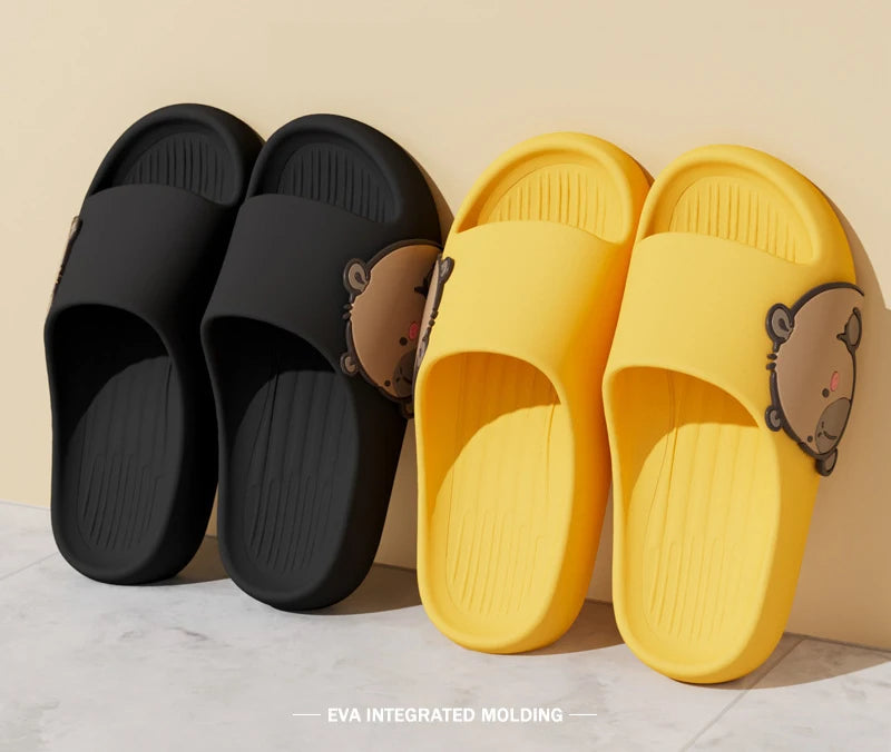New Women's Sandals And Slippers, With Thick Soles And Cute Cartoon Quick Drying Slippers OnThe Outside, Indoor Soft Bathroom