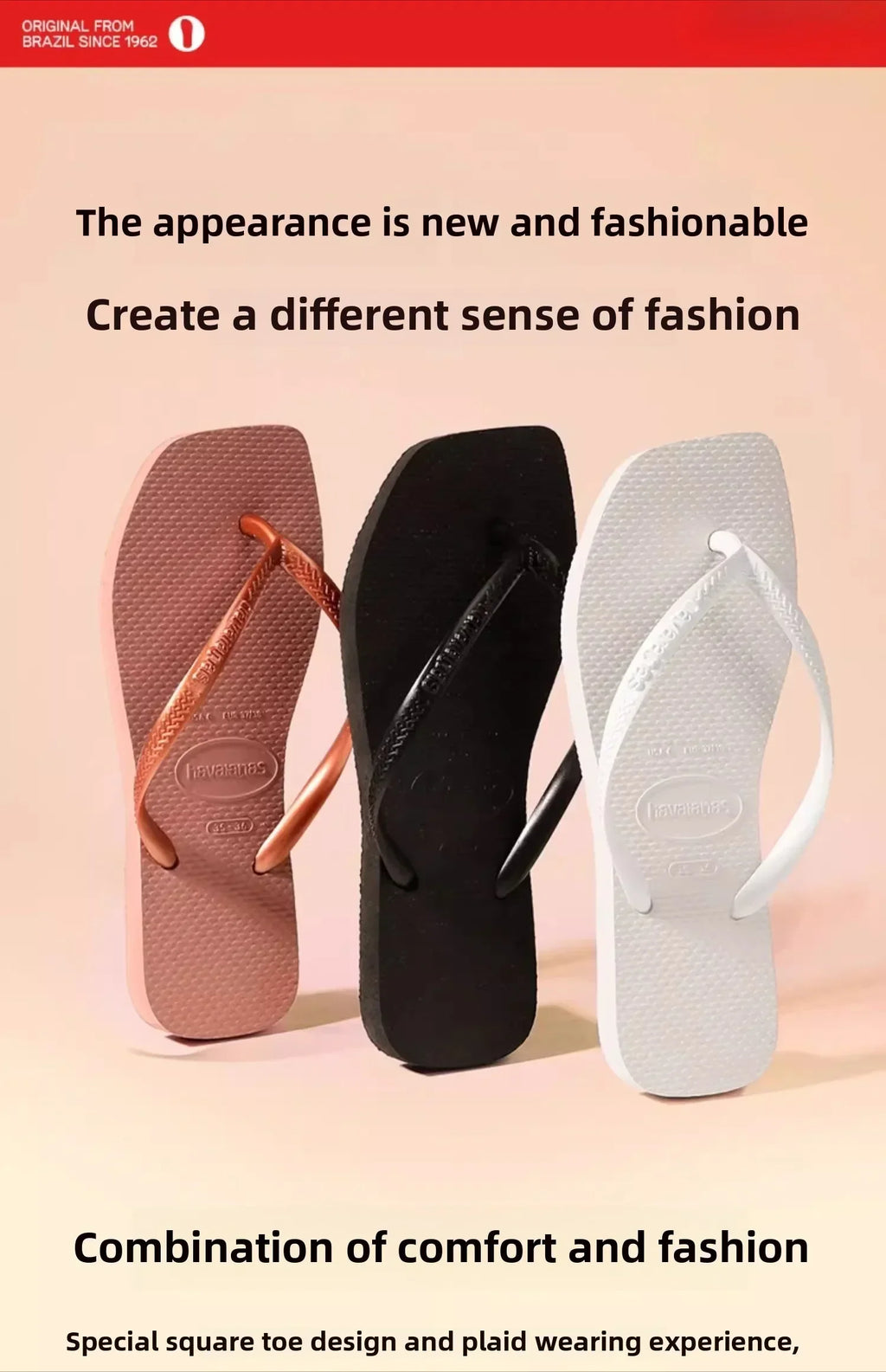 Summer 2025 New Women's Square Toe Flip Flops Outdoor Beach Sandals Luxury Women's Casual Slippers Size 35-42 Women's Shoes