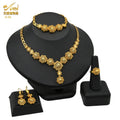 ANIID Dubai Plated Jewelry Set For Women Indian Earring and Necklace Nigeria Moroccan Bridal Accessorie Wedding Bracelet Gifts