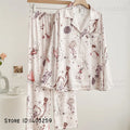 Elegant Silk Satin Women Pajamas Set Lounge Wear Sexy Lingerie Long Sleeve Trouser Pijamas Suit Loose Casual Sleepwear Homewear