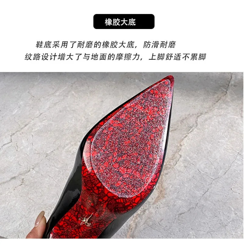 Luxury Designer Women Shoes Exquisite Metal Decoration Pointed Tip High Heels for Woman Elegant French Casual Shoe Zapatos Mujer