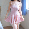 4XL150kg Oversized Floral Night Dress Sexy Camisole Slim A-line Mini Dress Plus Size Sweet Girl Lingerie Chemise Teddy Sleepwear