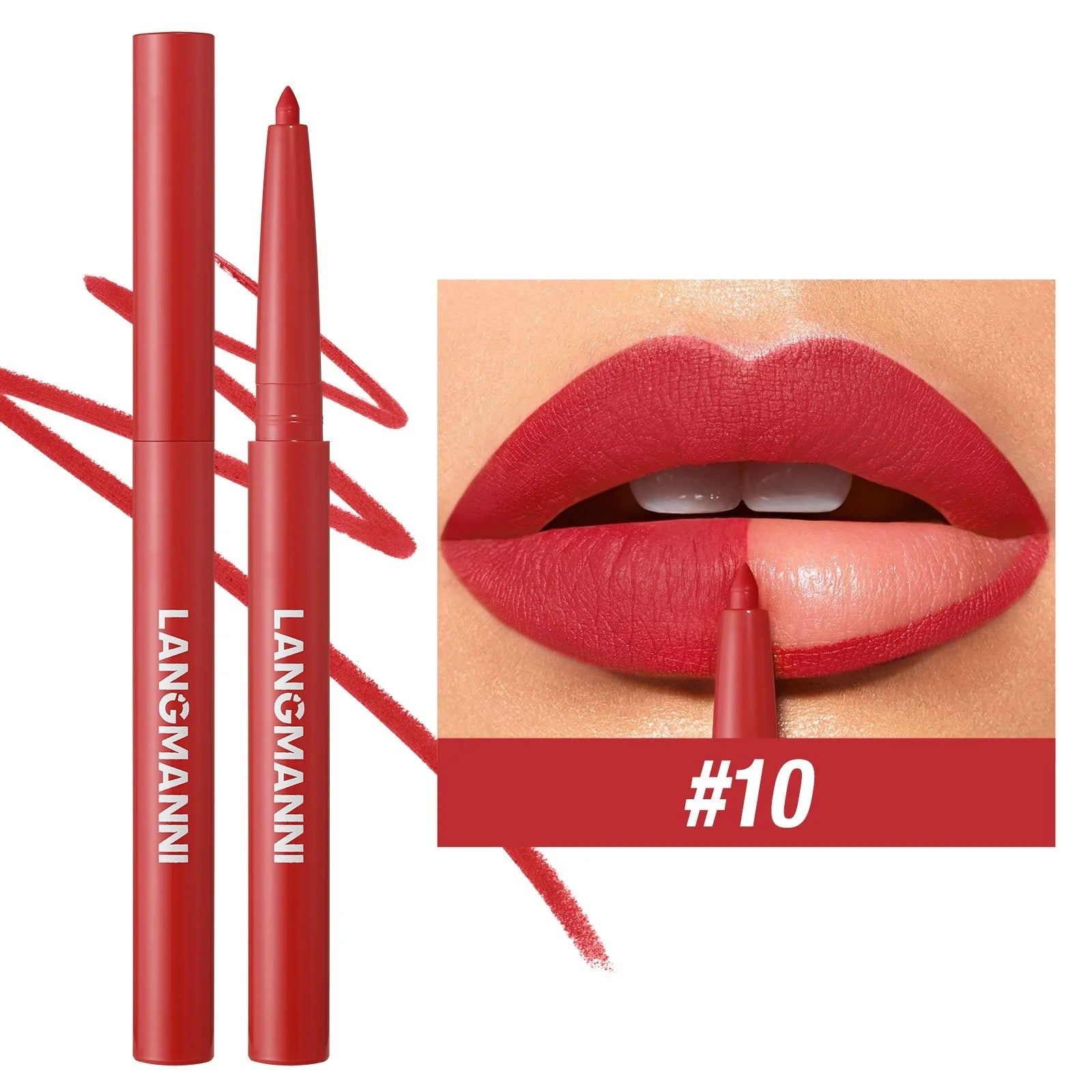 New Rotary Lip Liner 12 Colors Lipstick Pencil Waterproof Long-lasting Matte Lipsticks Non-stick Cup Nude Lips Contour Makeup