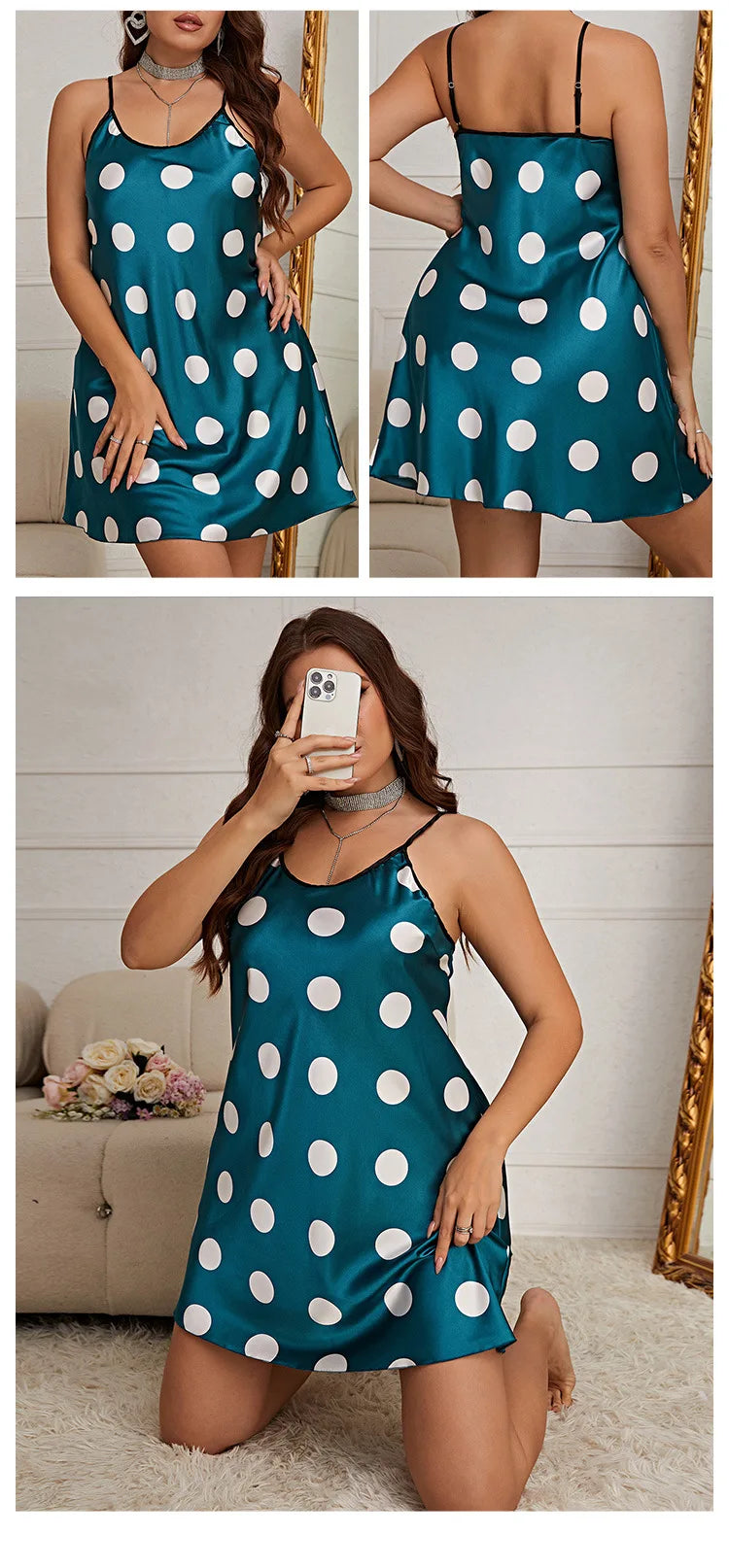 Floral Print Nightgown Oversize 4Xl 5Xl Sleepwear Women Satin Nightwear Sexy Cami Home Dress V-Neck Lingerie Homewear Nightwear