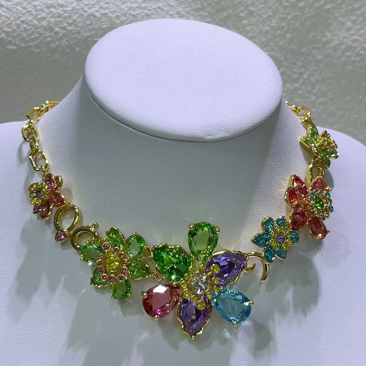 Original Jewelry Set New Color Flower Crystal Boutique Irregular Earring Exquisite Necklace Ring Bracelet Wedding Gift for Women