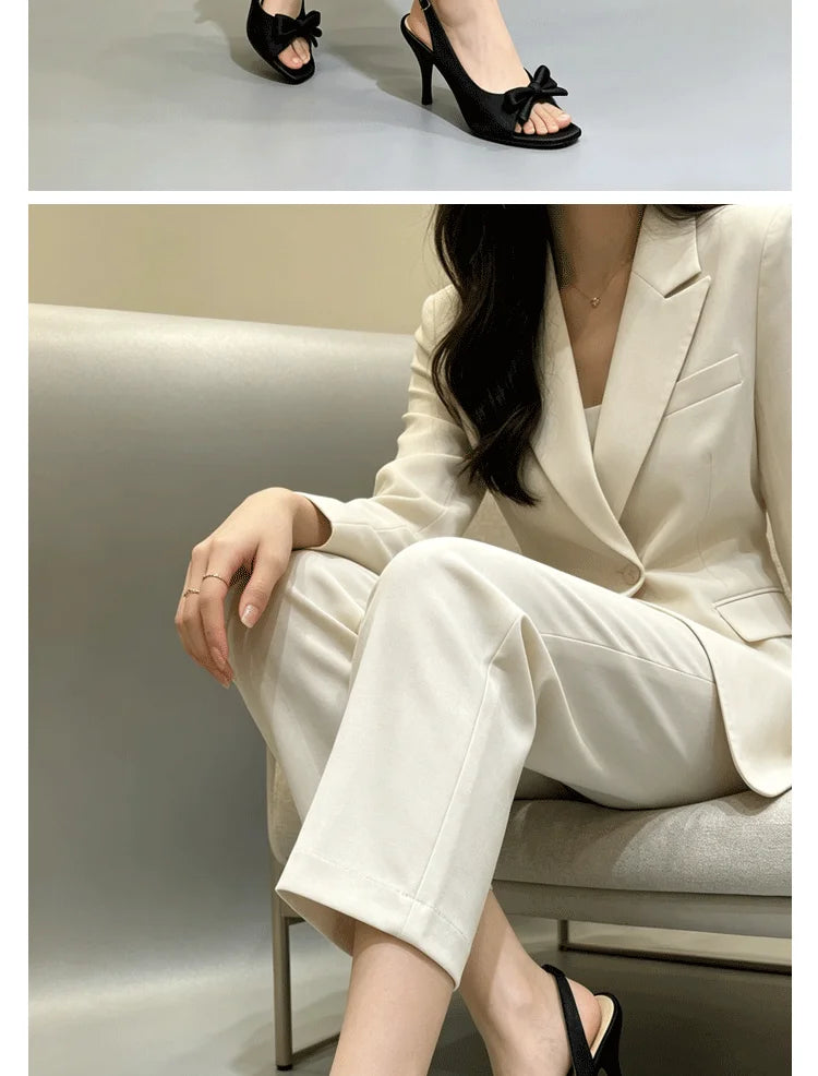 Lilac Purple Women's Fashion Sandals Backless Knot Toe Exposure Silk Satin High Heels Elegant Lady Style Shoes Increased Height