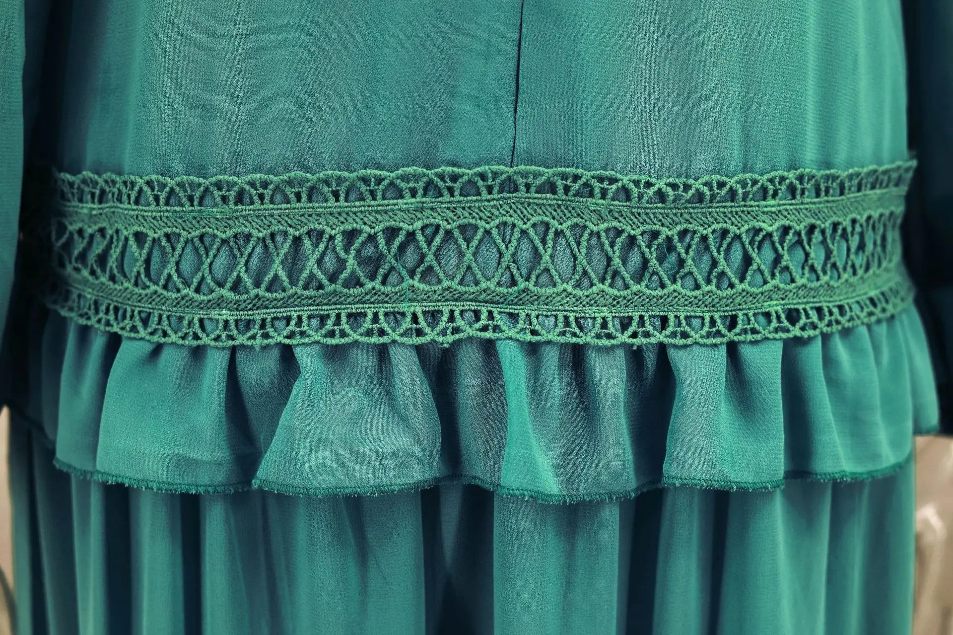 Elegant Womens Maxi Dress Ruffles Long Sleeve Hollow Out Evening Dresses Party Chic Robe Green Blue Purple New In Holiday Summer