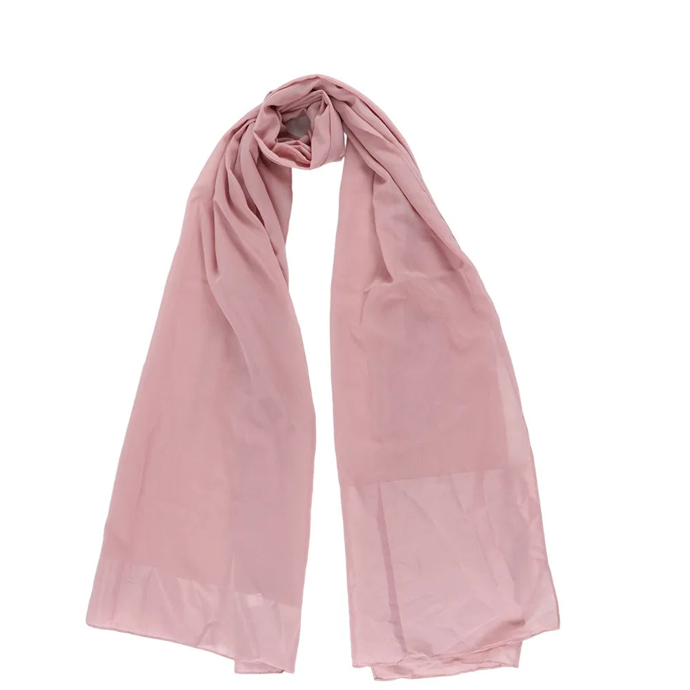 70x180cm Lightweight Chiffon Scarf with Border - Breathable Long Shawl, Women's Wrap, Dust & Sun Protection
