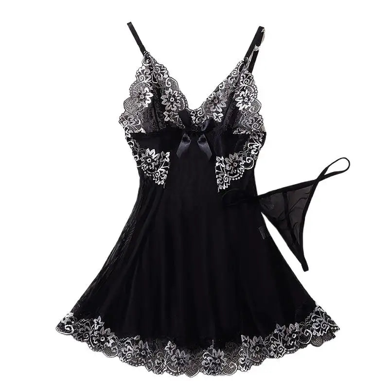 Women Sleepwear Sling Transparent Underwear Nightgown Pajamas Lace Nightdress