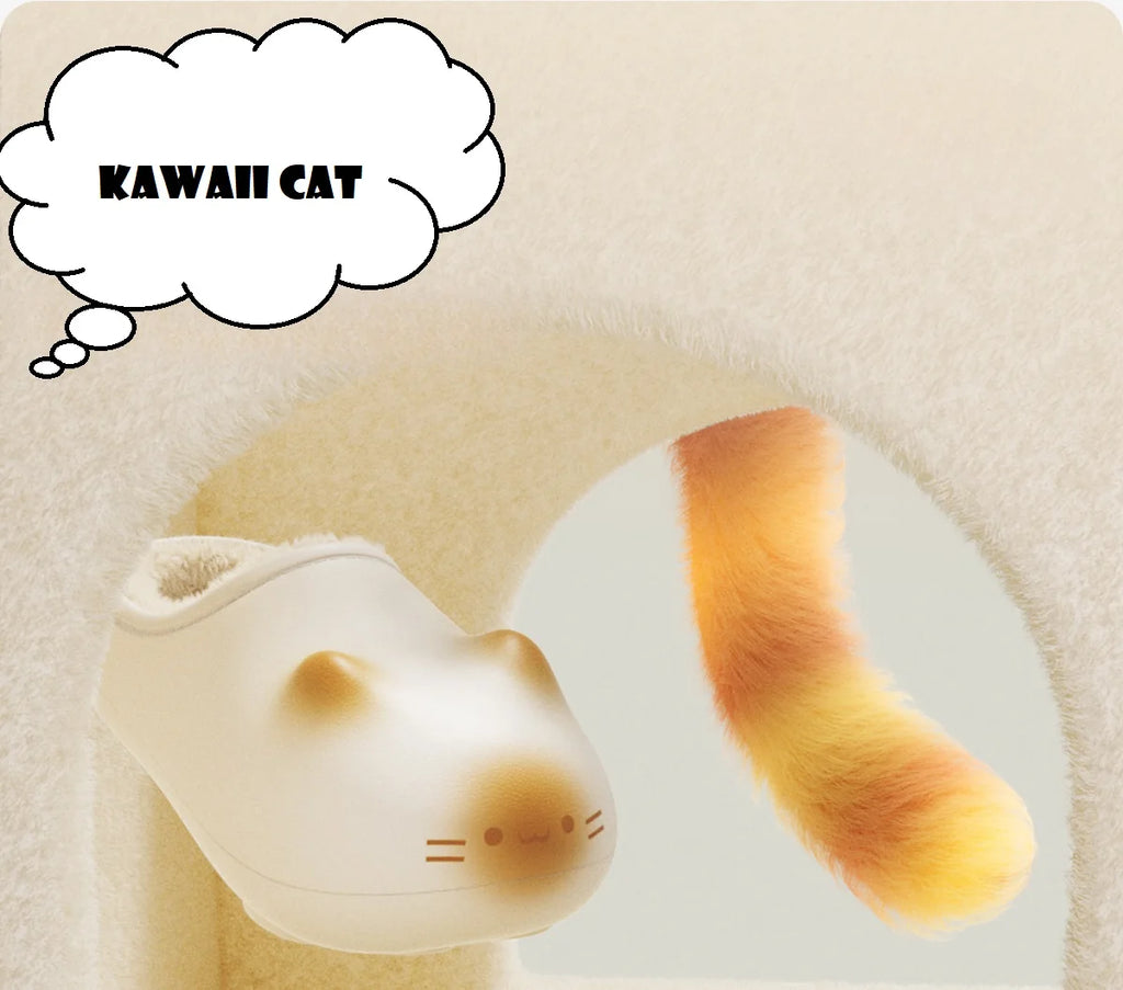 Newest 2025 waterpoof eva cat slippers with paw bottom outdoor garden fur clogs women's home slippers