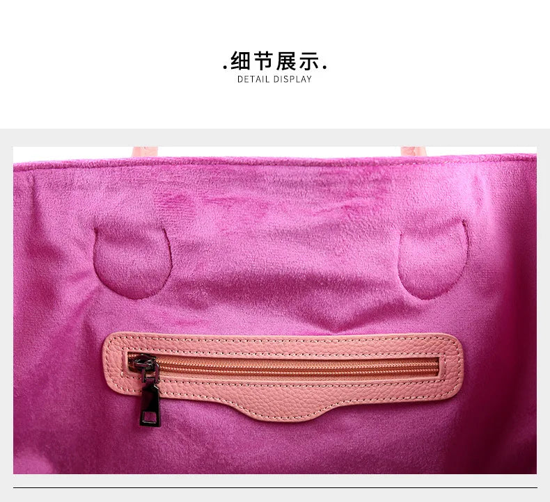 Roomy Women Bag Genuine Leather Handbag Luxury Cowhide Casual Tote Thick Real Natural Leather Bucket Shopper Daily Bag Big Purse