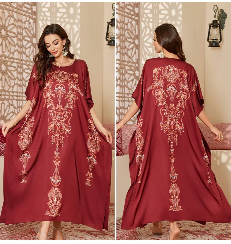 Oversize Female Long Nightgonw Sleep Dress Print Flower Satin Nightwear Home Clothes Spring Summer New Loose Bathrobe Loungewear