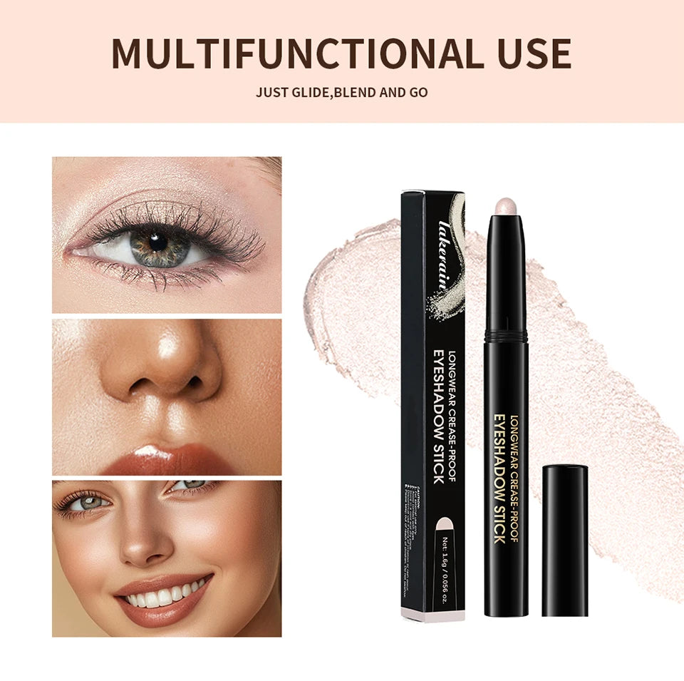 12 Colors Eyeshadow Pencil Stick Shimmer And Matte Waterproof Metallic Glitter Eye Shadow Highlighter Pencil Eyeshadow Cosmetics
