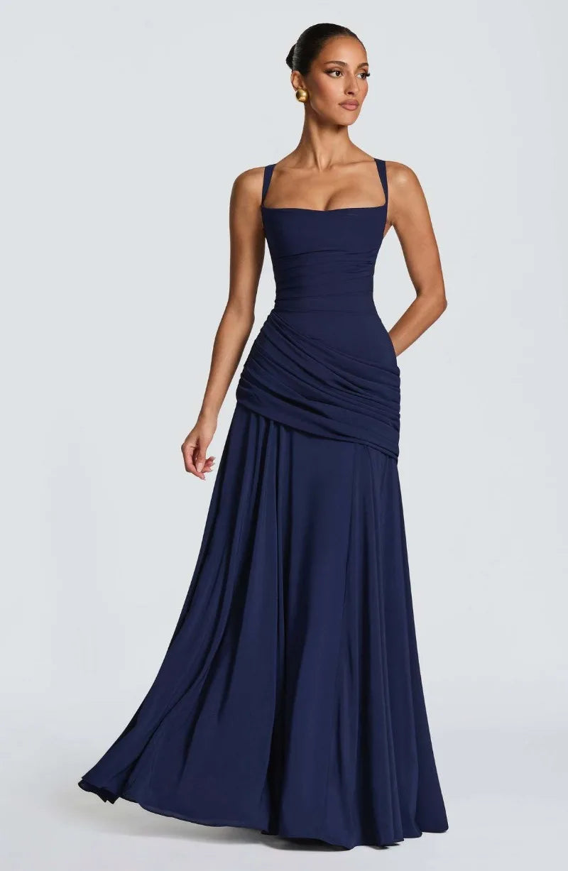 Women Yellow Low Cut Backless High Waisted Dress Cincher Spaghetti Strap Vestidos Party Club Women Robe Elegant Evening Dress