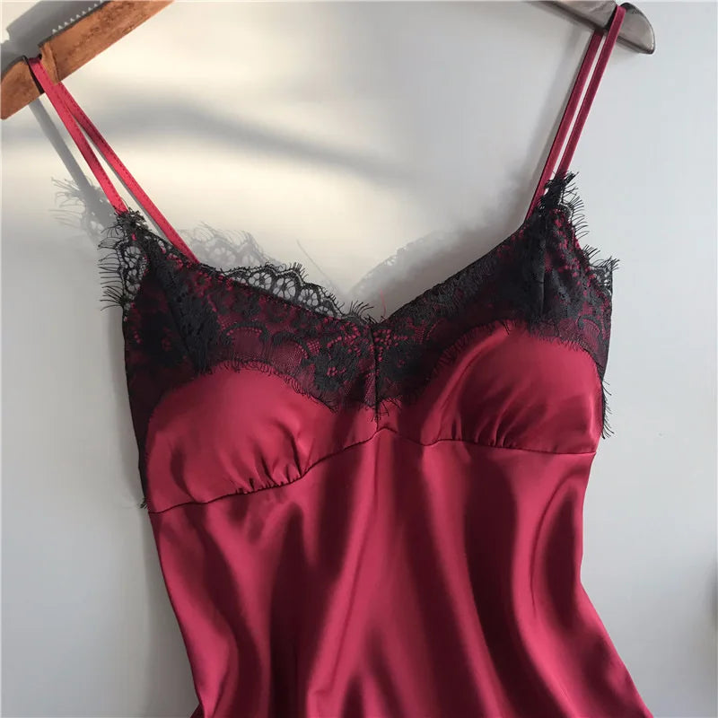 1 set of women's sleepwear set, fashionable V-neck lace sexy sleepwear, sleepwear pants set, new comfortable sleepwear