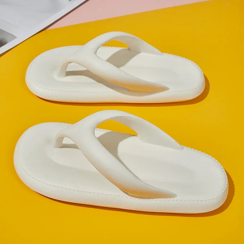 Ladies' Flip Flops For Women Cozy Slides Soft Sea Beach Sandals Slippers Indoor Home Women's Shoes Solid Color