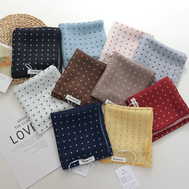 Soft Cotton and Linen Hair Band Silk Scarf Small Square Towel Women's Thin Scarf Arm Bag Decorative Neck Scarf Headscarf