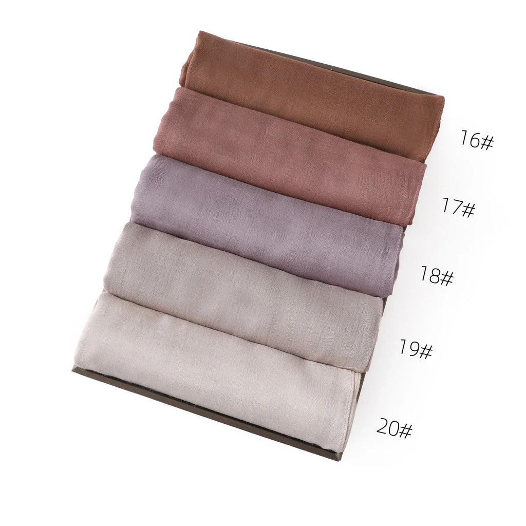 Ramadan Solid Color Modal Cotton Rayon Hijabs Scarf Women Muslim Headscarf Wraps Shawls Femme Musulman Headband Islamic Turban