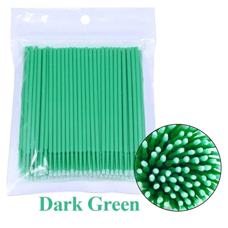 100Pcs Eyelash Cleaning Brush Lash Extension Micro Cotton Swab Individual Eyelashes Microbrush Beauty Makeup Clean Remover Tools