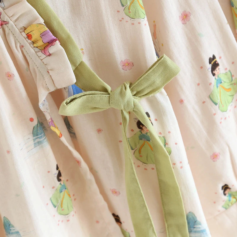Floral Print Sleepwear Woman Nightwear Cotton Pajamas Set Long Sleeve Home Wear Pyjamas 2025 Spring New Two-piece Set Loungewear