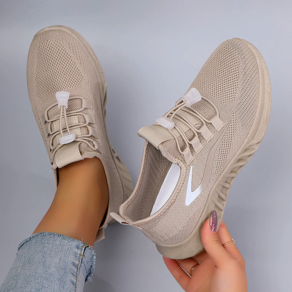 Spring and Autumn New Women's Casual Lace-Up Comfortable, Breathable, Lightweight and Wear-Resistant Sports Shoes