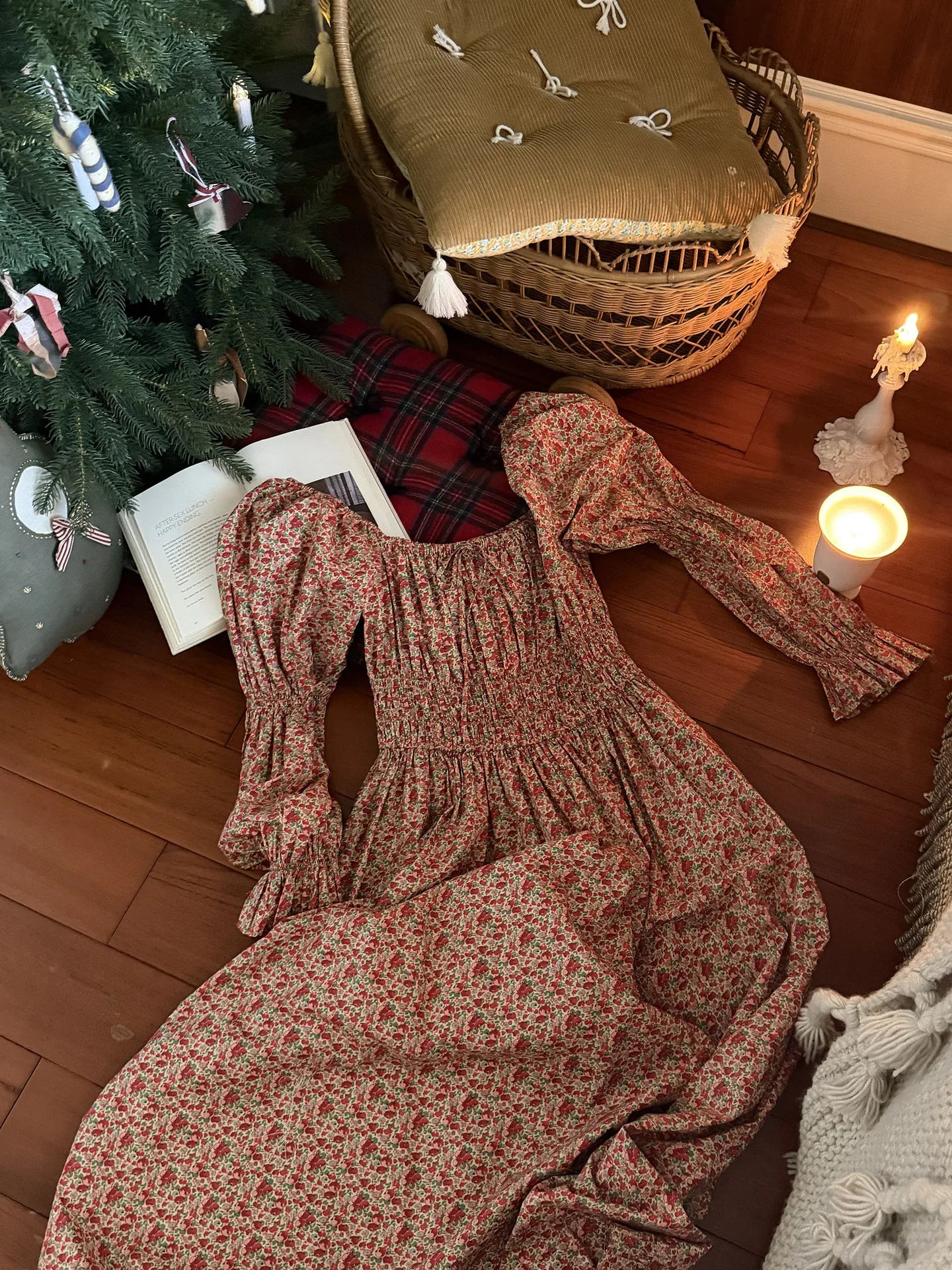 100% Pure Cotton Nightgown Women 2026 New Arrival Spring Summer Vintage Retro Floral Printing Lengthened Nightdress Loungewear