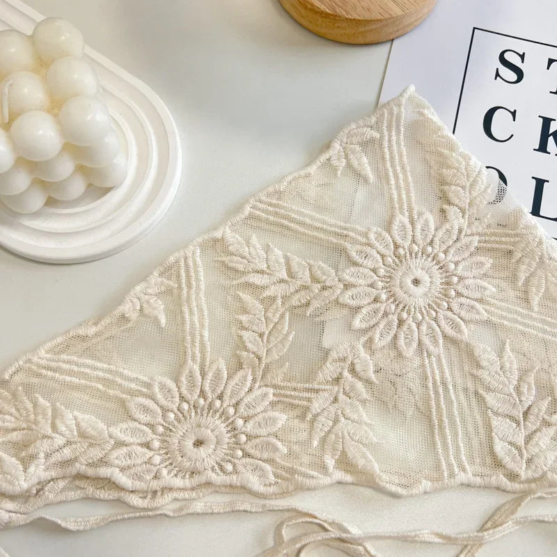 Trendy French Korean Ins Style Lace Triangular Headscarf Bandana, Boho Chic Hair Scarf for Women, Retro Head Wrap Hair Accessory