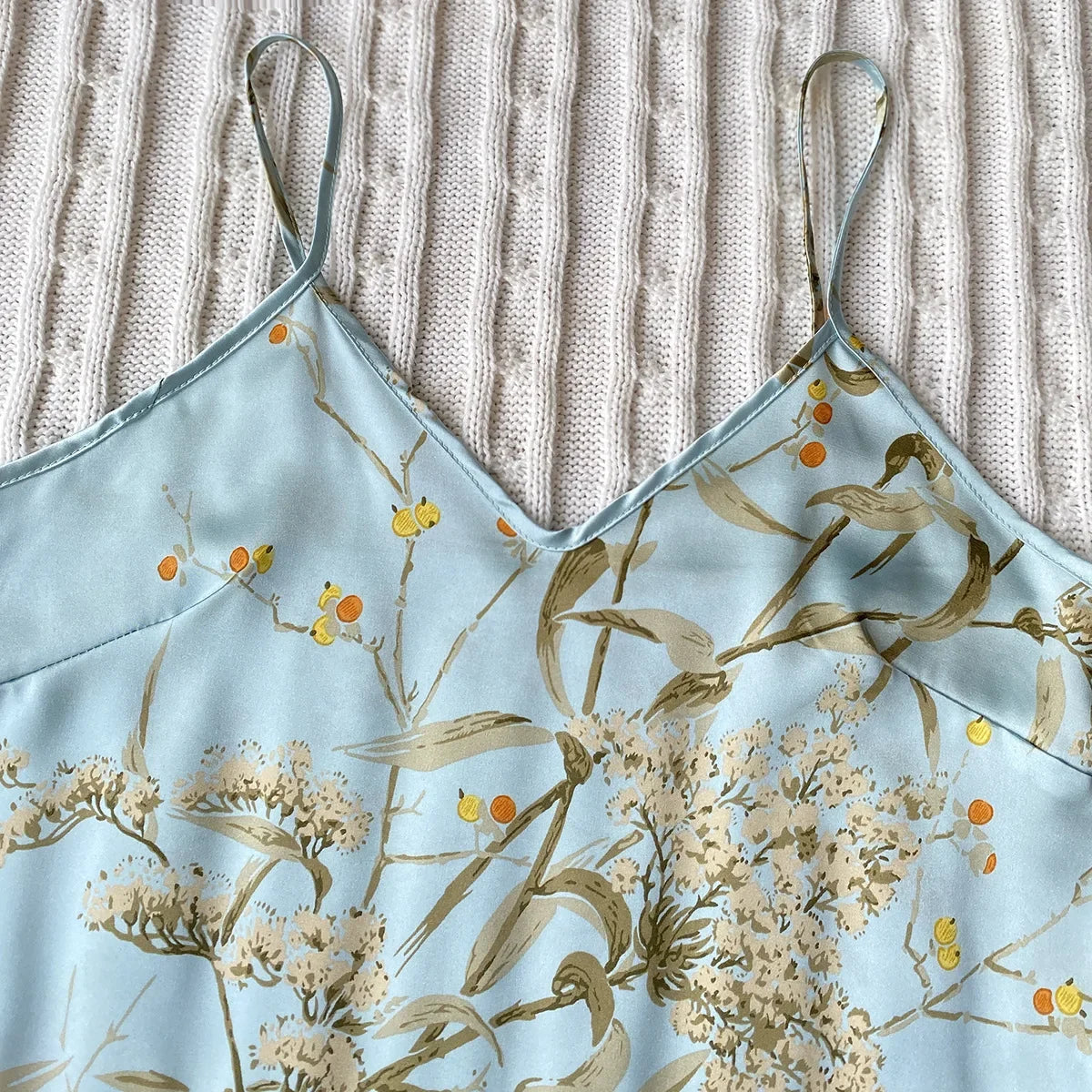 Summer Fashion Pajamas Women Sleepwear 3 Pcs Silk Floral Print Suspenders Tops and Shorts with Hanging Bag Home Wear