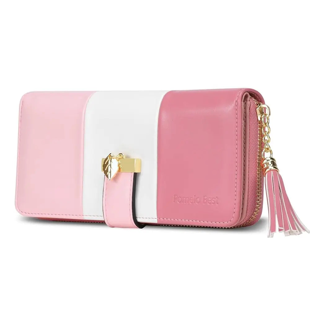 Latest model Fashion Zipper Wallets Womens large capacity Purses Handbags Coin Purse 9 Cards Holder PU Leather Billfold Wallet