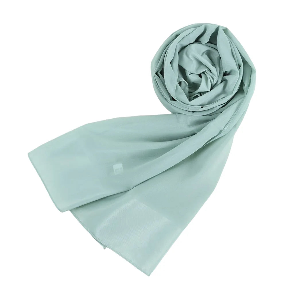 70x180cm Lightweight Chiffon Scarf with Border - Breathable Long Shawl, Women's Wrap, Dust & Sun Protection