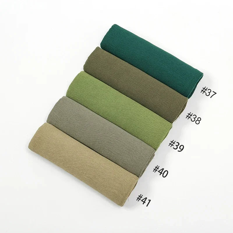 New Crinkle Rayon Hijab Muslim Scarf Women Solid Shawl Big Size Headscarf Islamic Turban Plain Foulard Headband Wrap