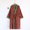 Spring Summer Yukata Print Flower Cotton Robe Sleepwear Female Japanese Retro Kimono Bathrobe Loose Casual Home Dressing Gown