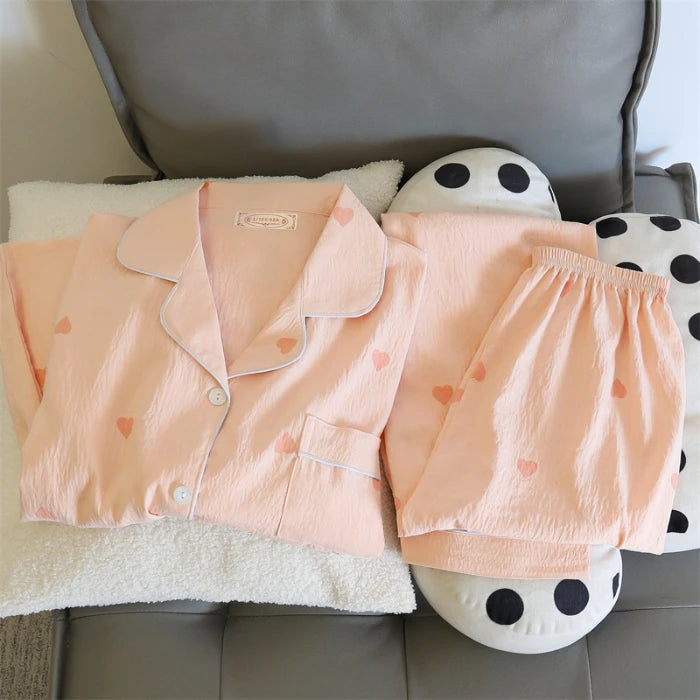 Print Floral Womens Pajamas Sleepwear Set Soft Comfortable Long Sleeve Tops with Pants Pajama 2 Pieces Lingerie Women Home Suit