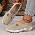Women's shoes, casual sports shoes, solid color breathable sports soft-soled lightweight walking shoes, low-top knitted casual s