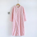 2026 New Autumn/Winter Women's Flannel Sleeping Skirt Long Sleeve Thickened Warm Long Style Loose Sleeper Robe Home Clothing