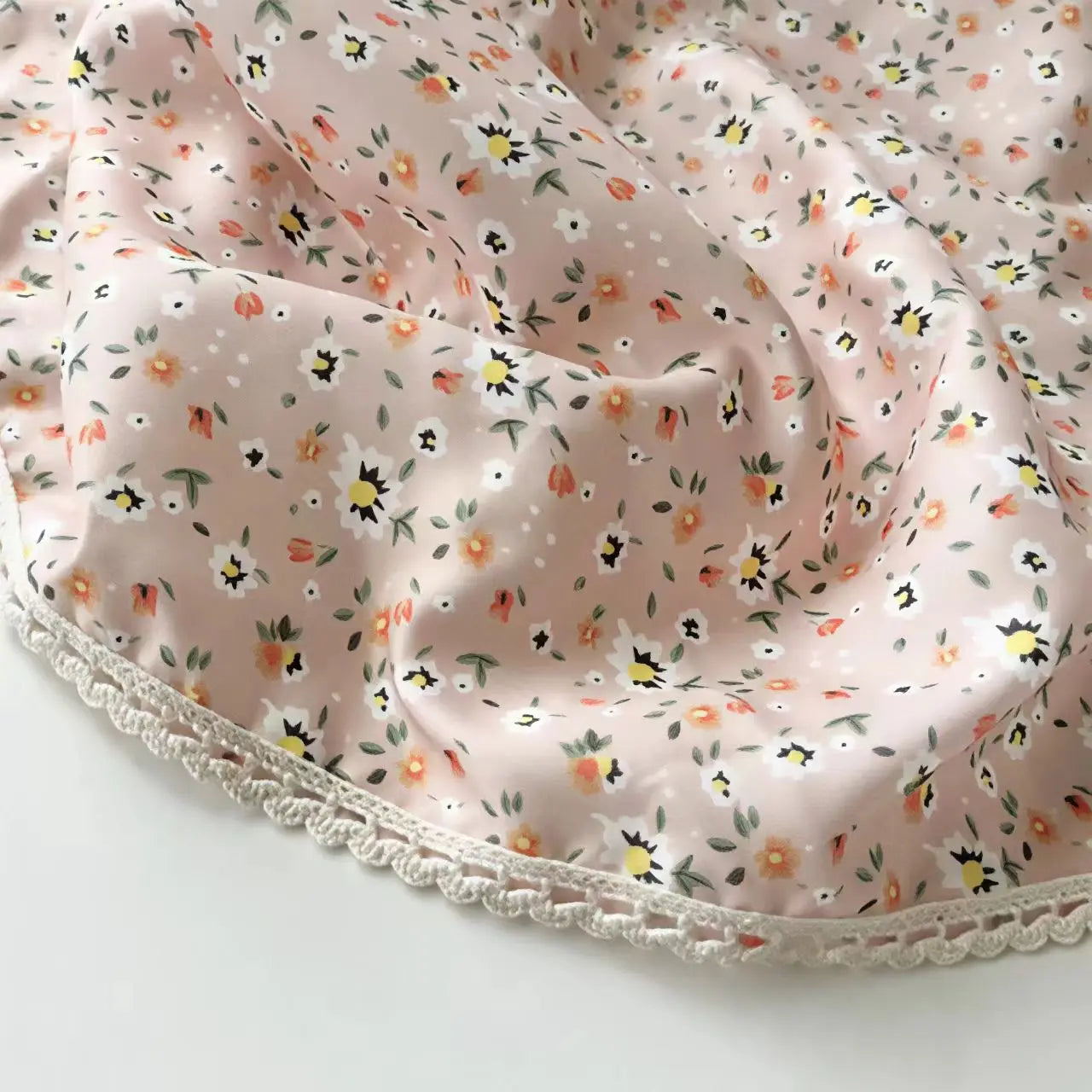 Stylish Chiffon Fabric Floral Lace Triangular Scarf for Spring and Summer Women's Headscarf and Hair Accessories for Photography