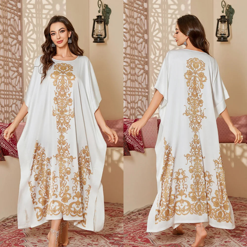 Oversize Female Long Nightgonw Sleep Dress Print Flower Satin Nightwear Home Clothes Spring Summer New Loose Bathrobe Loungewear
