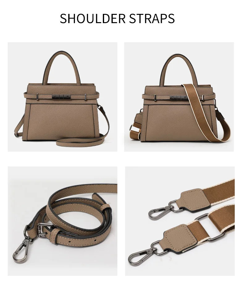 Genuine leather women's bag original first layer cowhide women's hand shoulder simple tote bag occupation