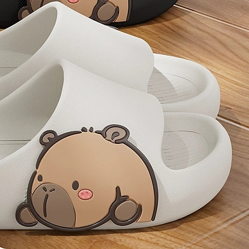 New Women's Sandals And Slippers, With Thick Soles And Cute Cartoon Quick Drying Slippers OnThe Outside, Indoor Soft Bathroom