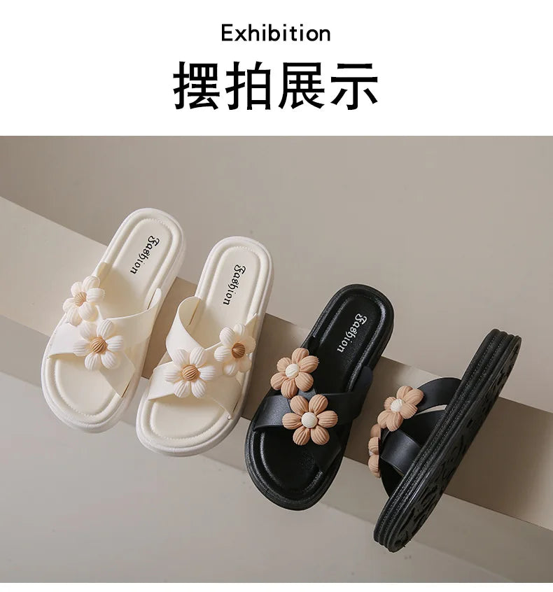 2025 Summer Women's Fashion Slippers - Thick Soled Non-slip Wear-resistant for Indoor & Outdoor