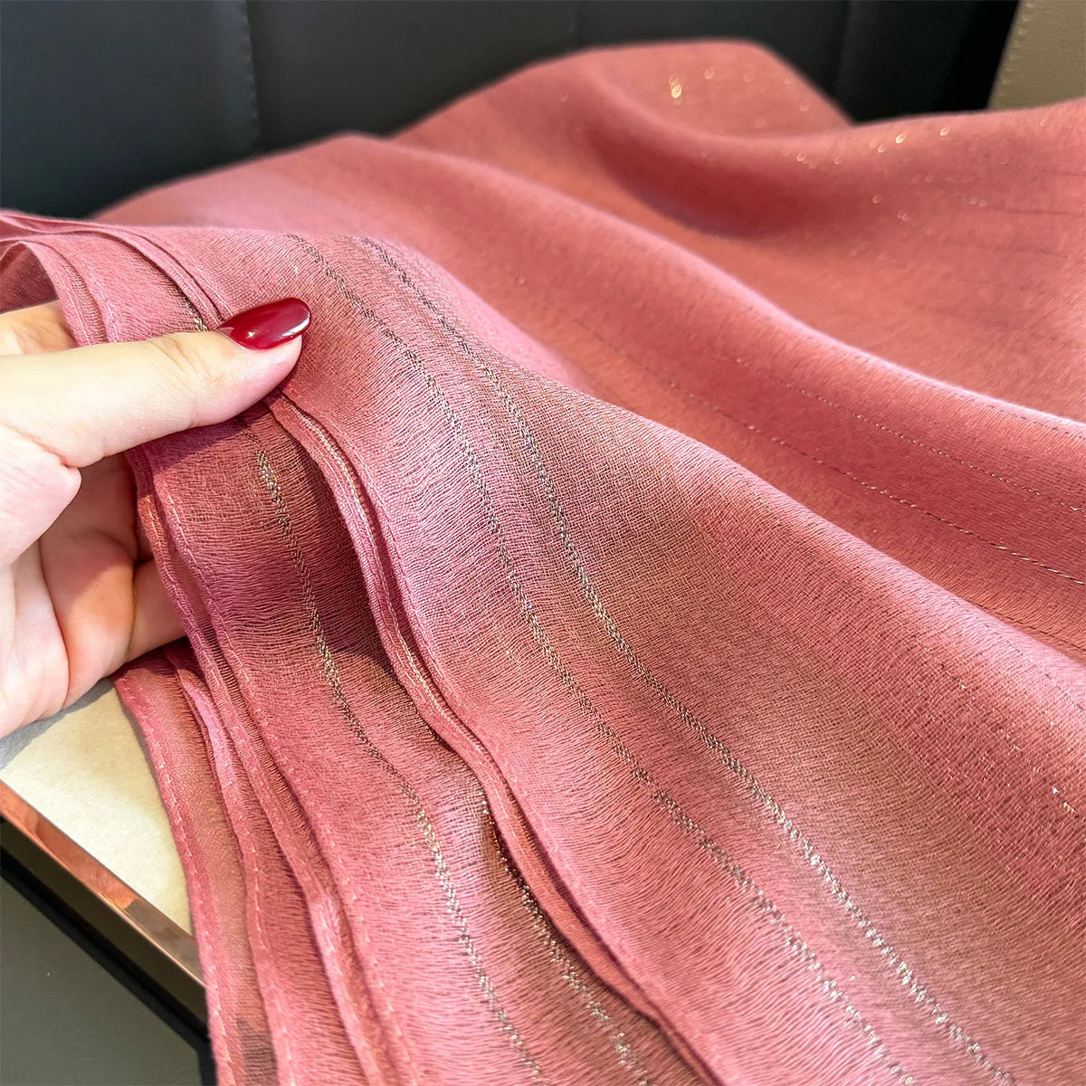 Luxury Long Scarf For Women Elegant Hijab For Travel Beach Soft Stain Neckerchief Shawl Solid Color Imitation Silk Scarves