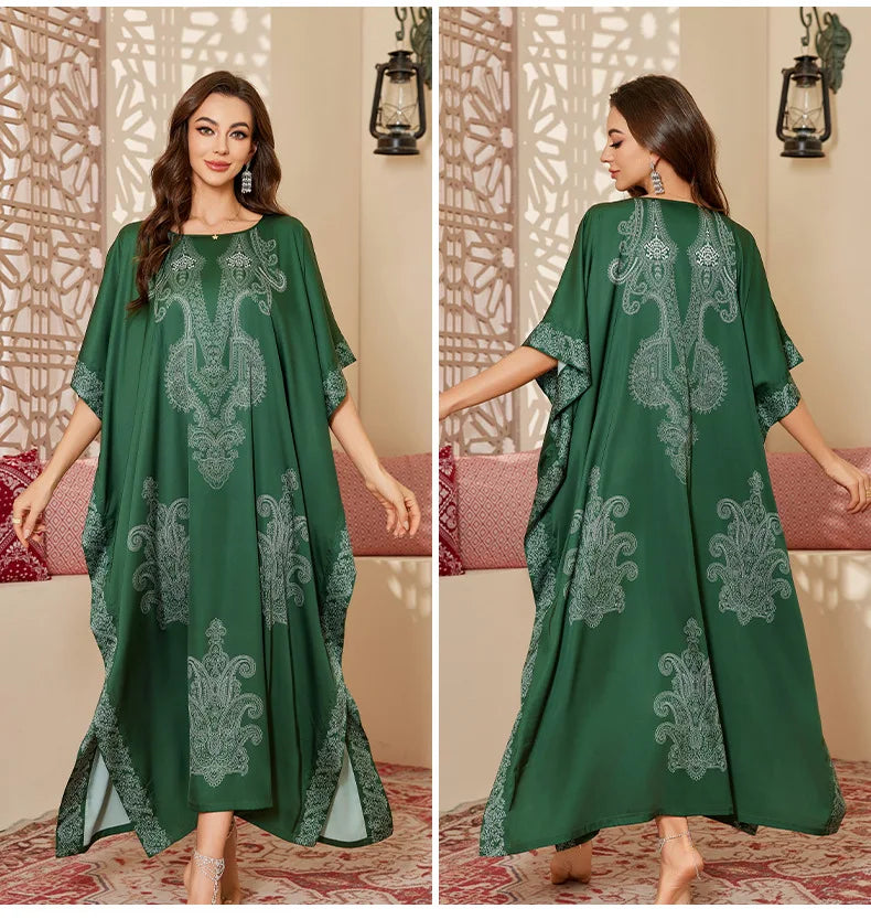 Oversize Female Long Nightgonw Sleep Dress Print Flower Satin Nightwear Home Clothes Spring Summer New Loose Bathrobe Loungewear