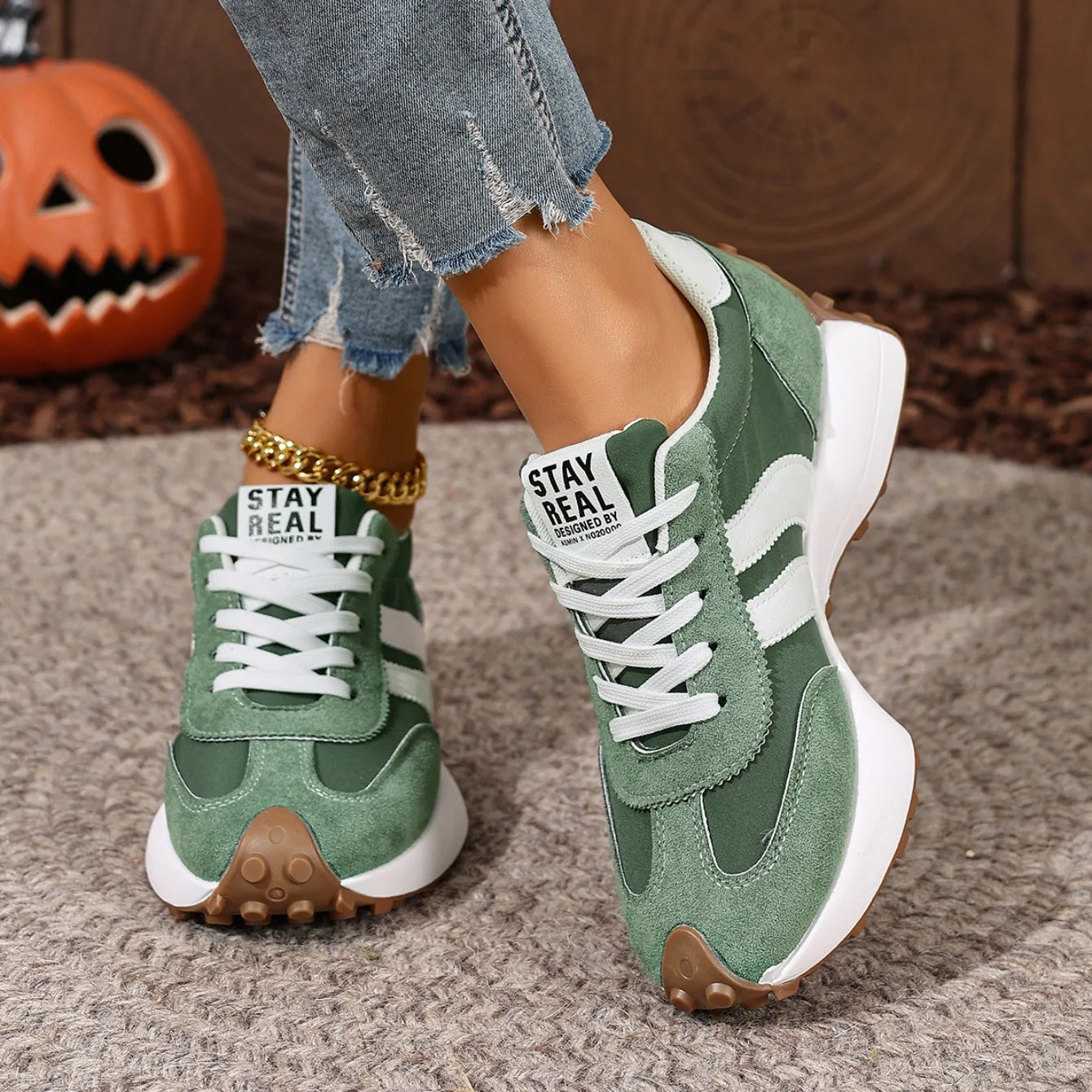Women Sneakers Retro Spring Autumn Sneakers Women Casual Flat Bottom Round Toe Sports Shoes Fashionable Designer Shoes Women