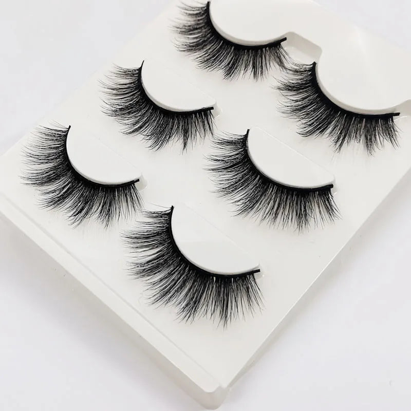Lashes 3/10 Pairs Half Lashes Cat Eye Natural Long Lashes 3D Mink Eyelashes Full Strip Lashes Makeup Extension Tools