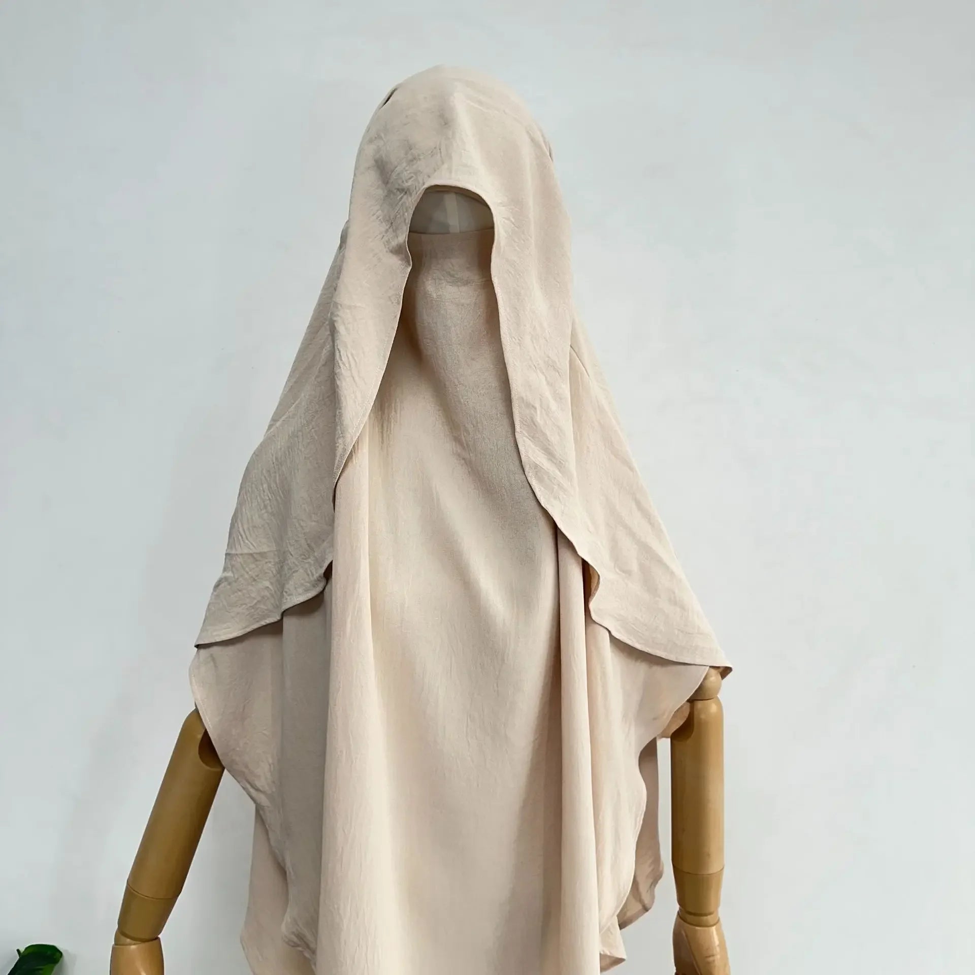 2025 Summer Muslim Women's Hijabs Traditional Soft Plain Scarf Khimar One Layer Stretch Soft Split Traditional Zip Chador