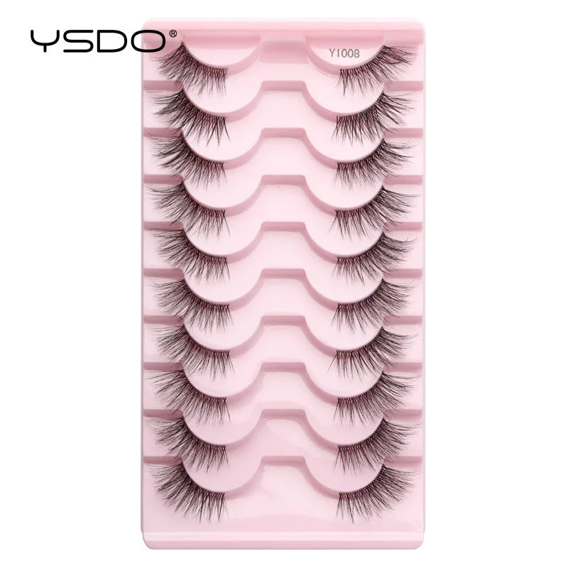 Lashes 3/10 Pairs Half Lashes Cat Eye Natural Long Lashes 3D Mink Eyelashes Full Strip Lashes Makeup Extension Tools