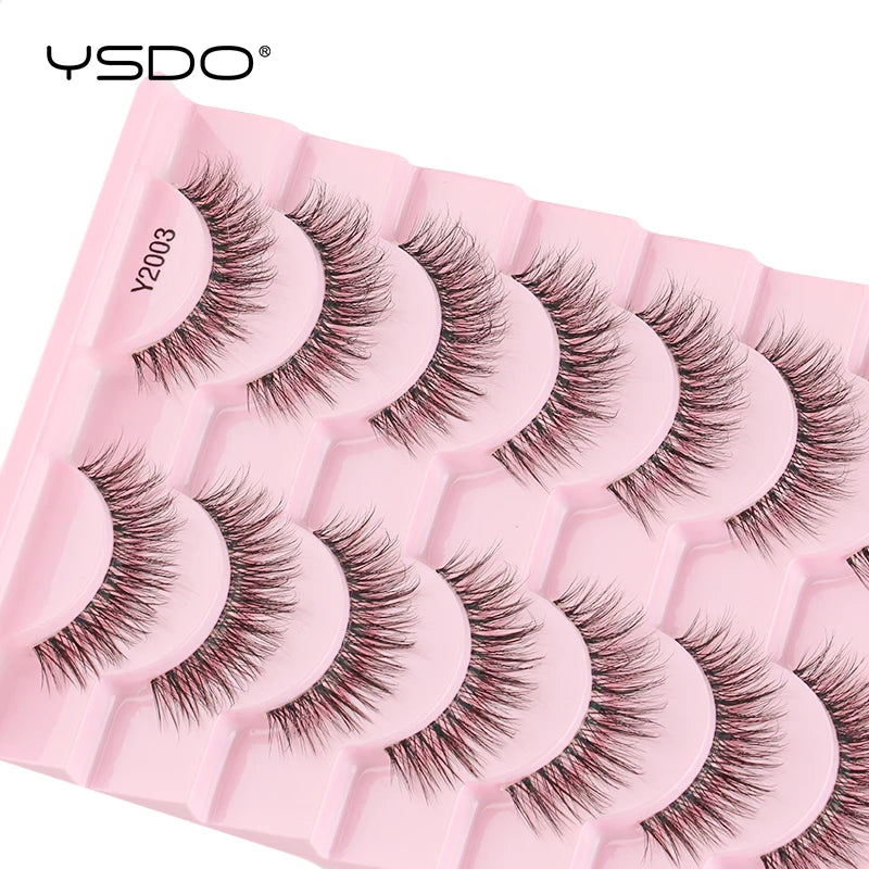 Lashes 3/10 Pairs Half Lashes Cat Eye Natural Long Lashes 3D Mink Eyelashes Full Strip Lashes Makeup Extension Tools