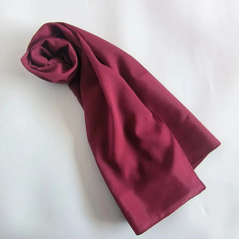 70x180cm Lightweight Chiffon Scarf with Border - Breathable Long Shawl, Women's Wrap, Dust & Sun Protection