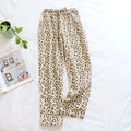 Women's Pure Cotton Pajama Pants Home Pants Double-layer Gauze Elastic Band Loose Casual Pants Cute Strawberry Home Pants 2024